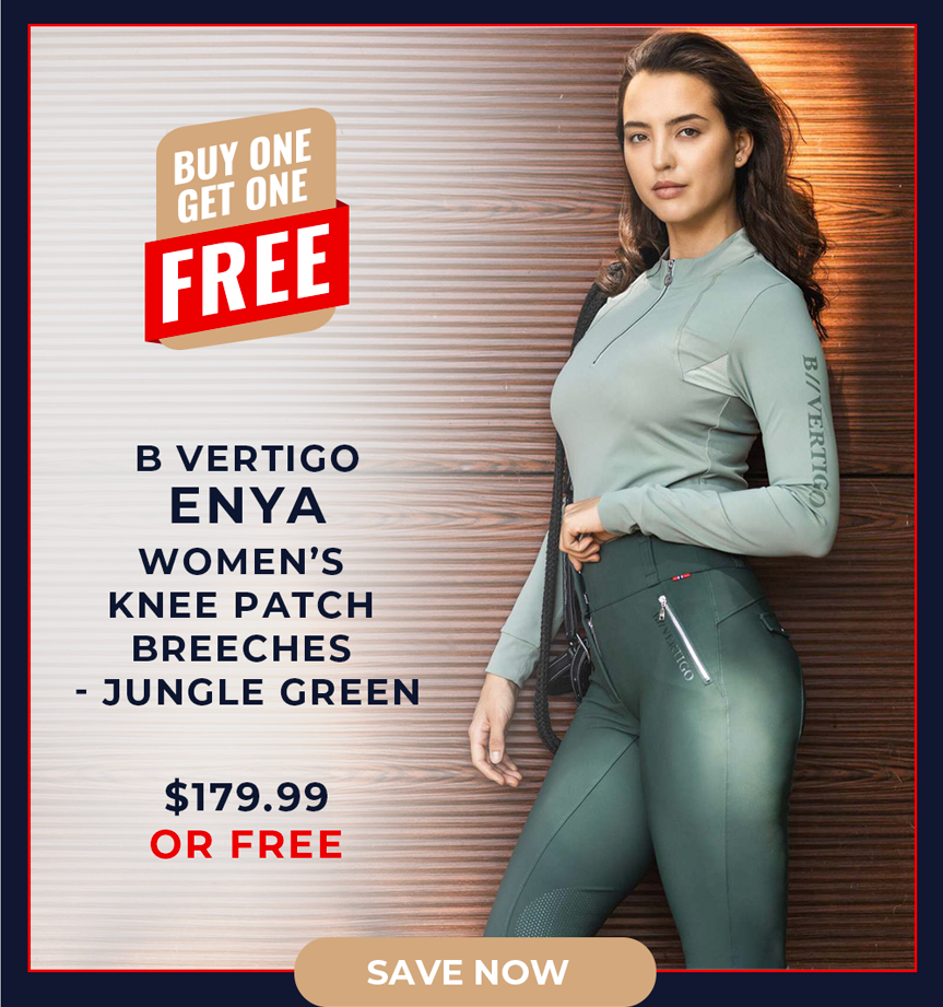 B Vertigo Enya Women's Knee Patch Breeches - Jungle Green