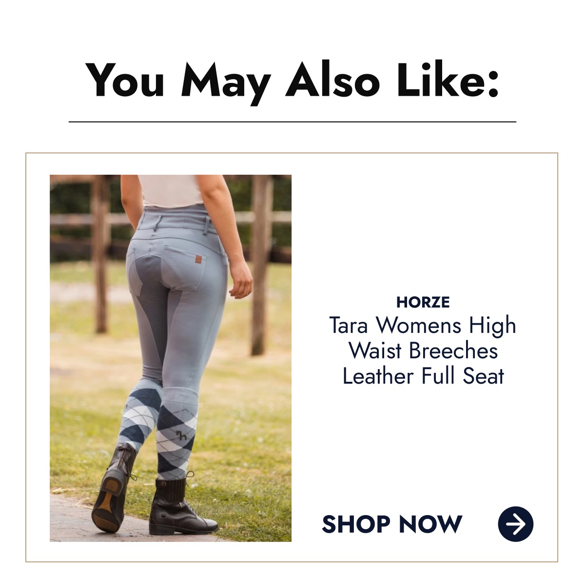 Horze Tara Womens High Waist Breeches Leather Full Seat