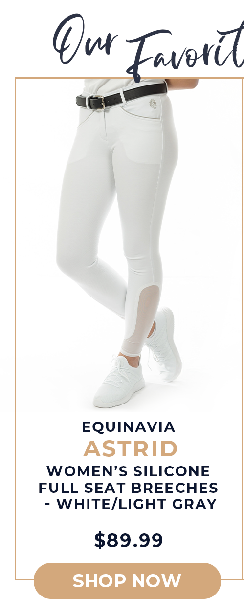 Equinavia Astrid Women's Silicone Full Seat Breeches - White/Light Gray