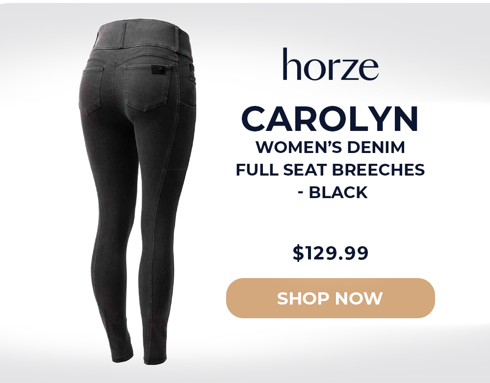 Horze Carolyn Women's Denim Full Seat Breeches - Black