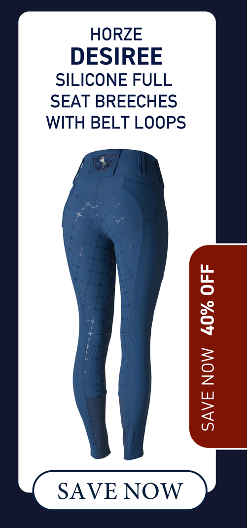 Horze Desiree Women's Silicone Full Seat Breeches with Belt Loops - Night Dark Blue
