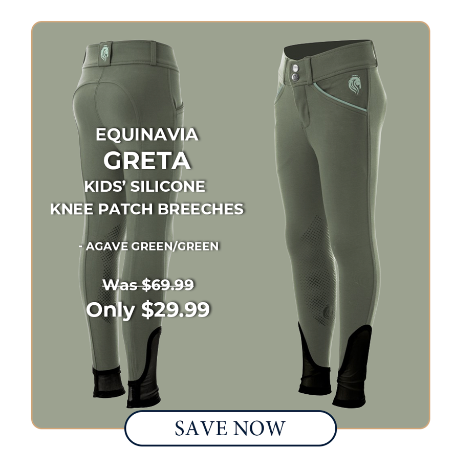 Equinavia Greta Kids Silicone Knee Patch Breeches - Agave Green/Green