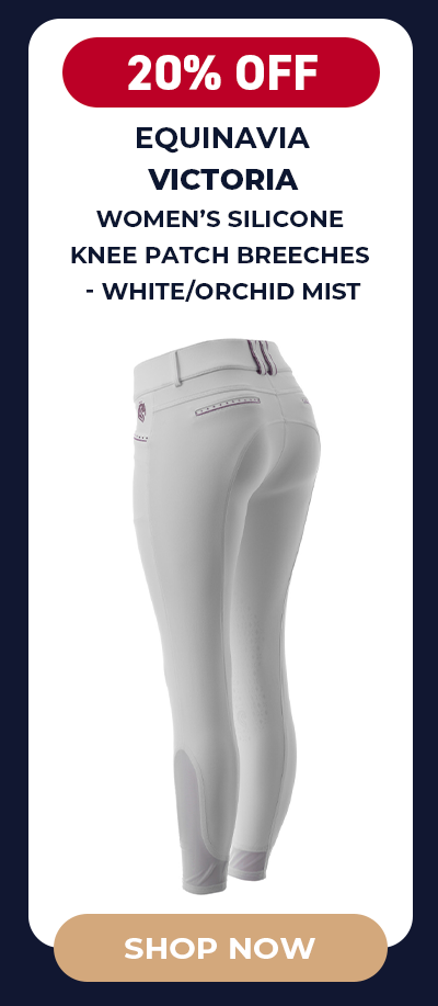 Equinavia Victoria Women's Silicone Knee Patch Breeches - White/Orchid Mist