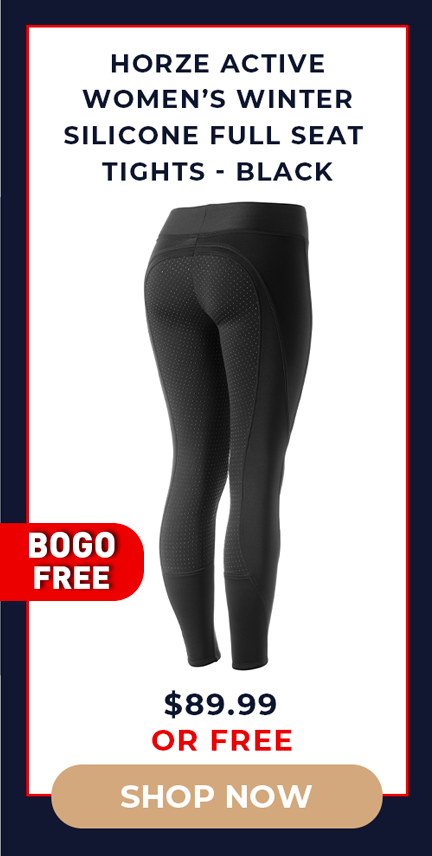 Horze Active Women's Winter Silicone Full Seat Tights - Black