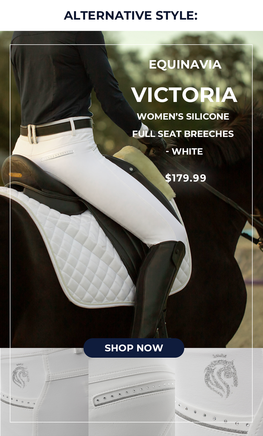 Equinavia Victoria Women's Silicone Full Seat Breeches - White