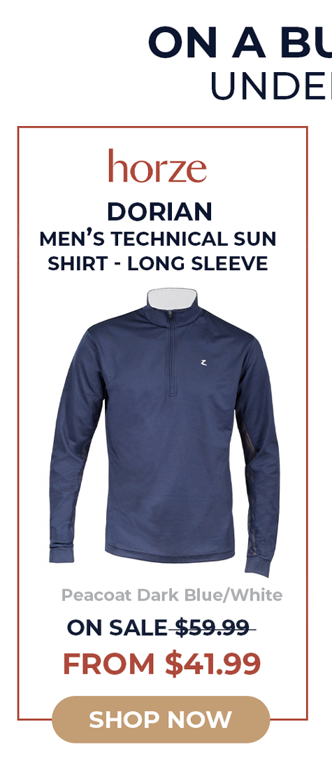 Horze Dorian Men's Technical Sun Shirt - Long Sleeve - Peacoat Dark Blue/White