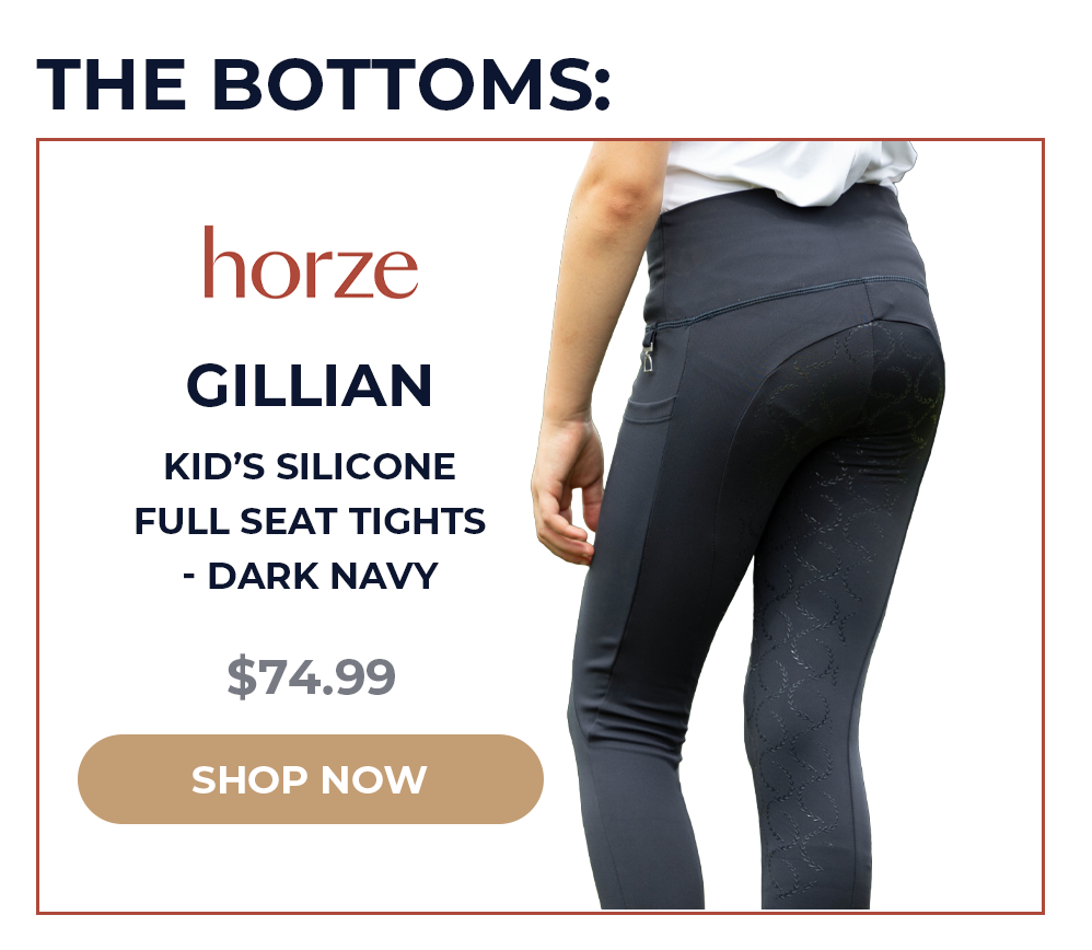 The Bottoms: Horze Gillian Kid's Silicone Full Seat Tights - Dark Navy