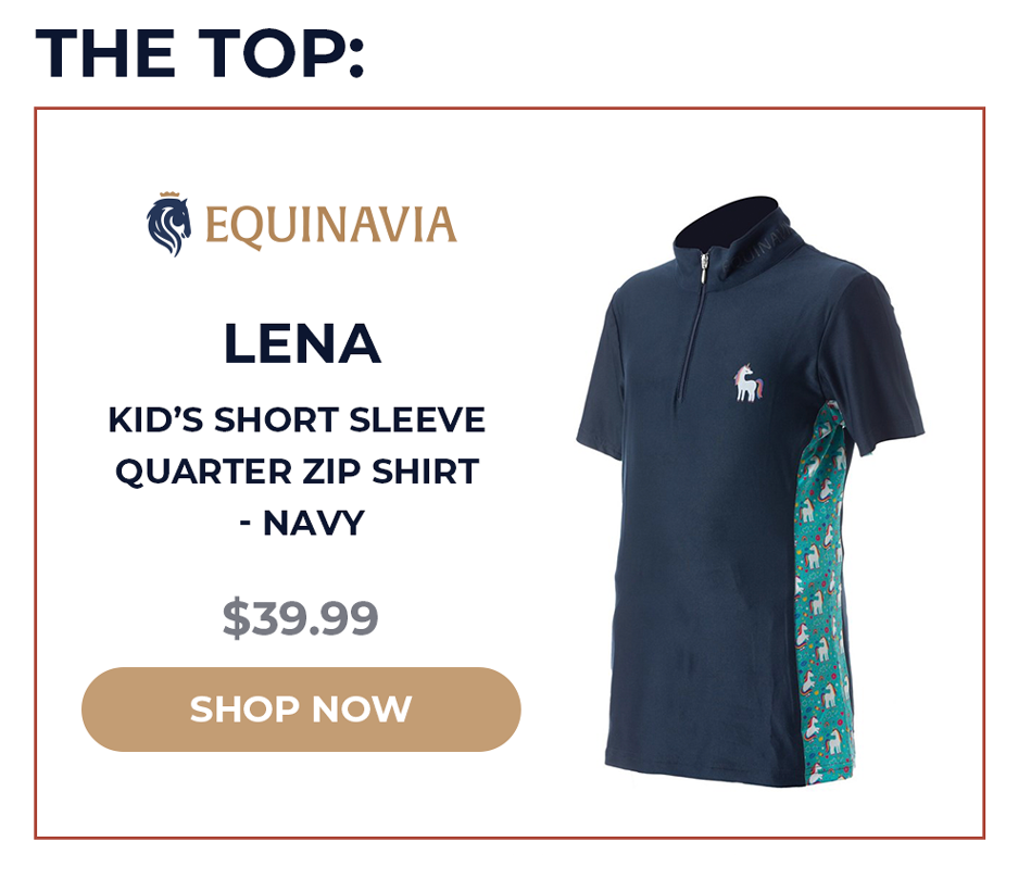Equinavia Lena Kid's Short Sleeve Quarter Zip Shirt - Navy