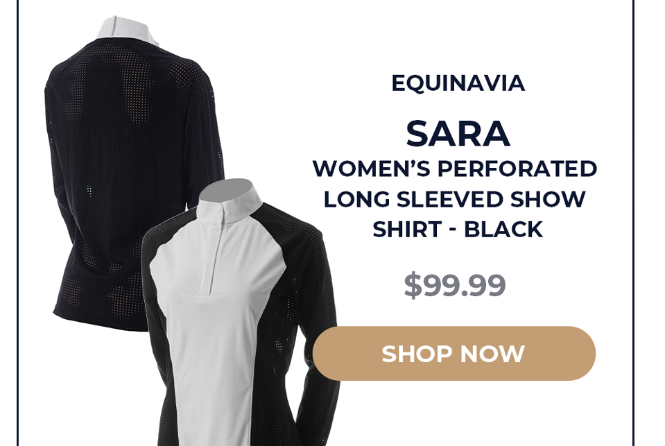 Equinavia Sara Women's Perforated Long Sleeved Show Shirt - Black