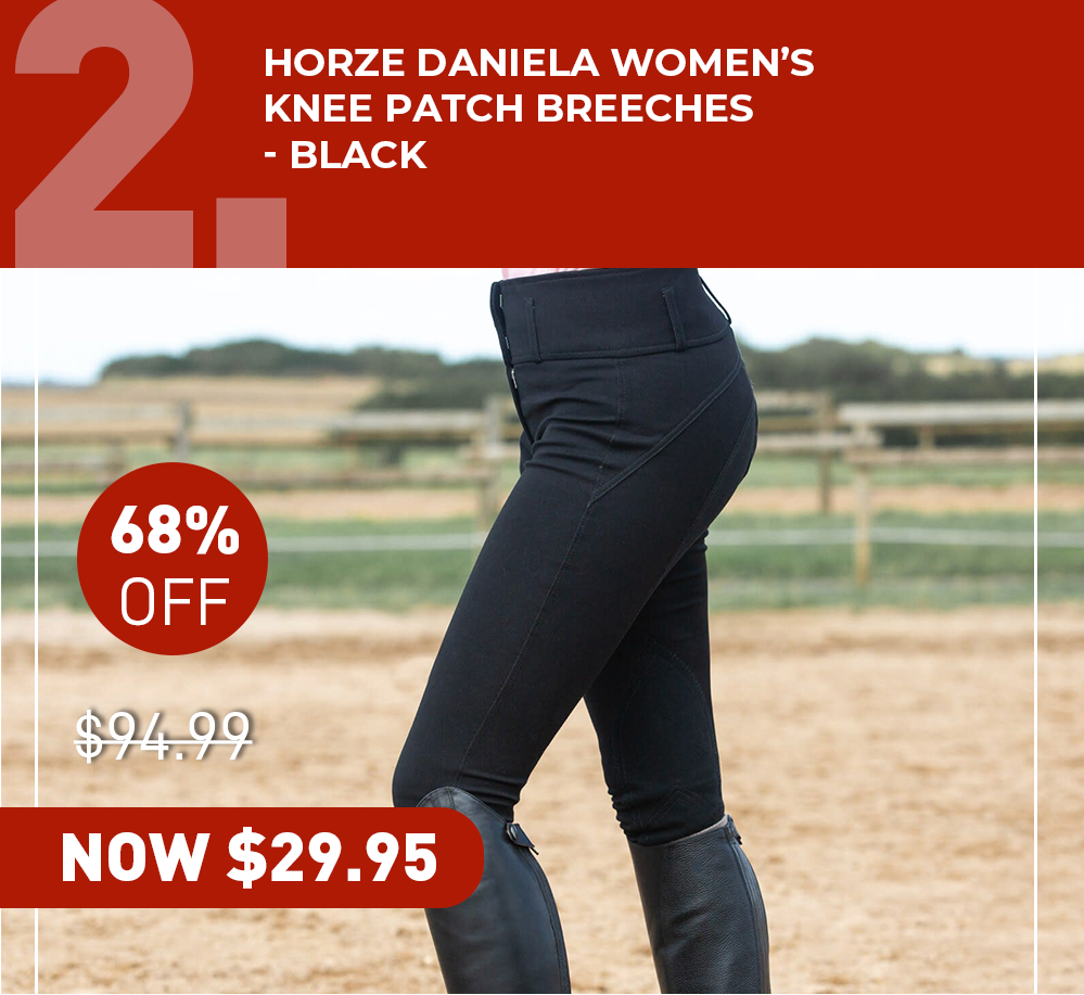 Horze Daniela Women's Knee Patch Breeches - Black