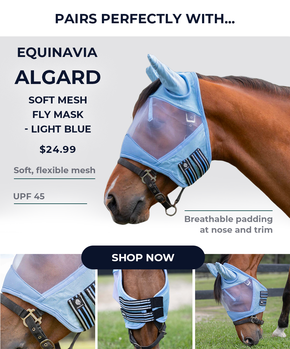 Equinavia Algard Soft Mesh Fly Mask - Light Blue