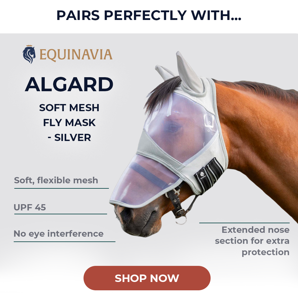 Equinavia Algard Soft Mesh Long Nose Fly Mask - Silver