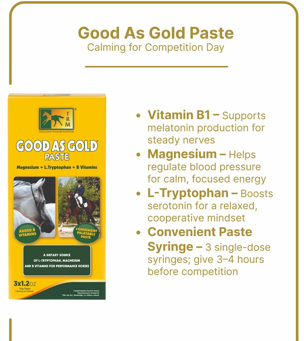 Good As Gold Paste. Calming for Competition Day. 