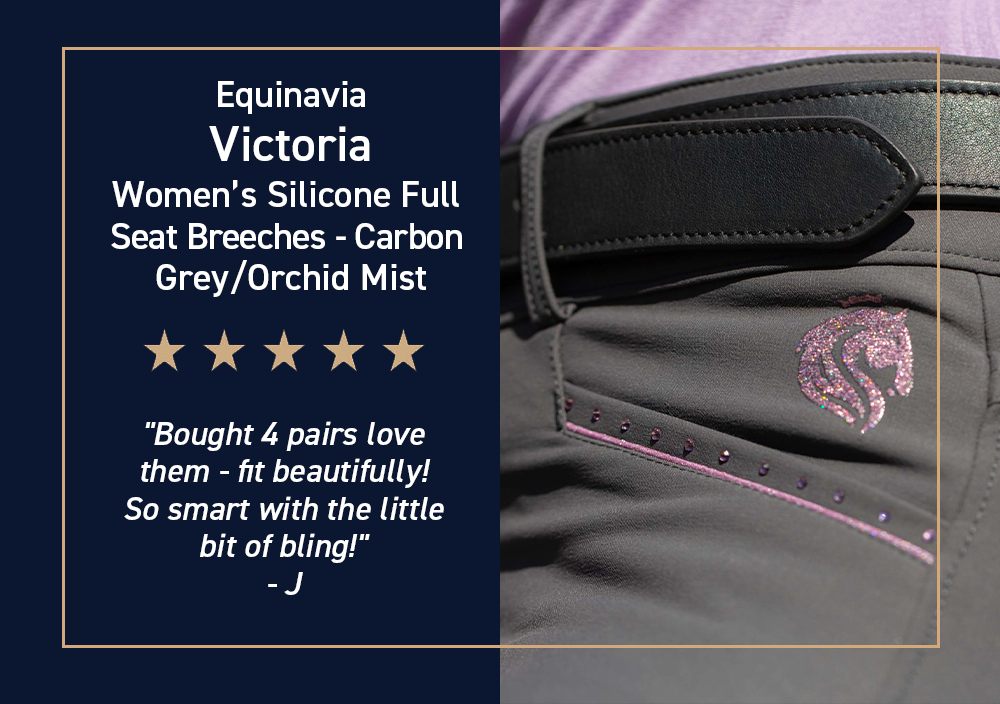Equinavia Victoria Women's Silicone Full Seat Breeches - Carbon Grey/Orchid Mist