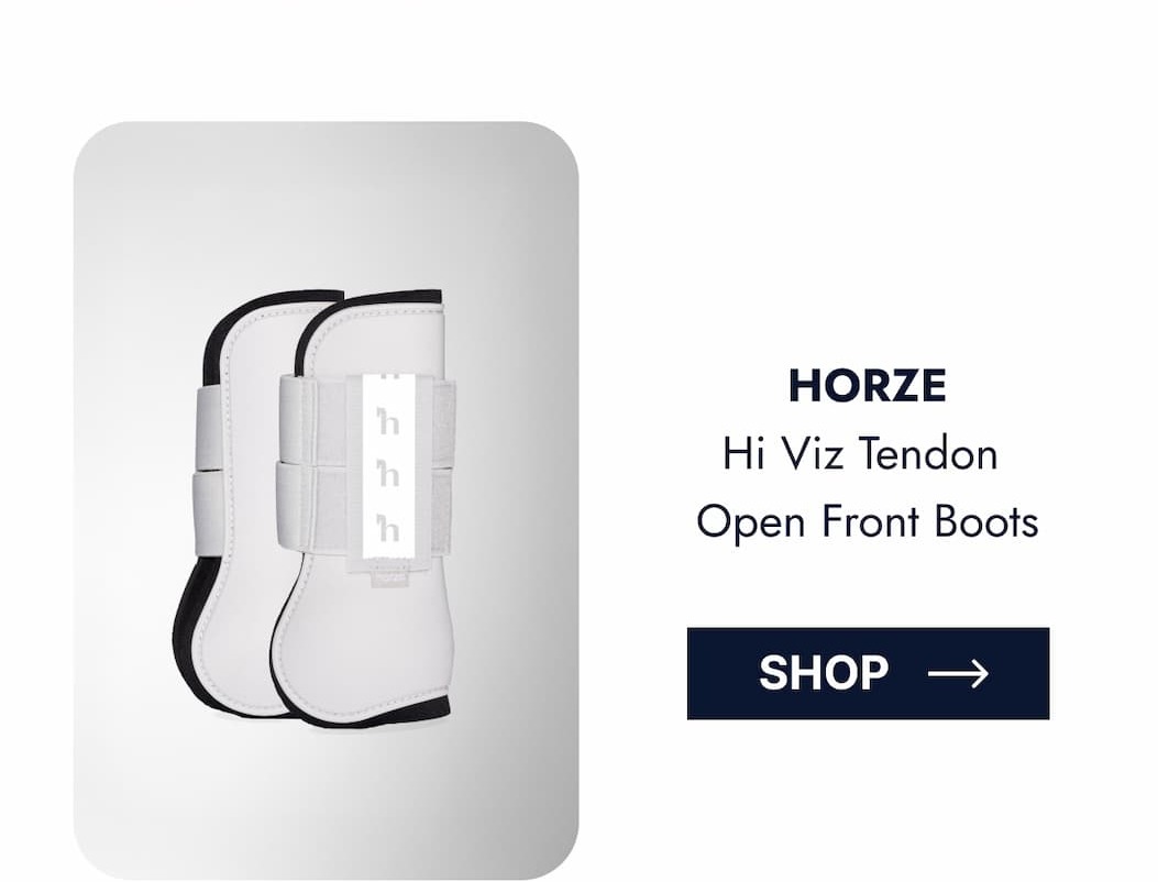 Horze Hi Viz Tendon Open Front Boots. Shop