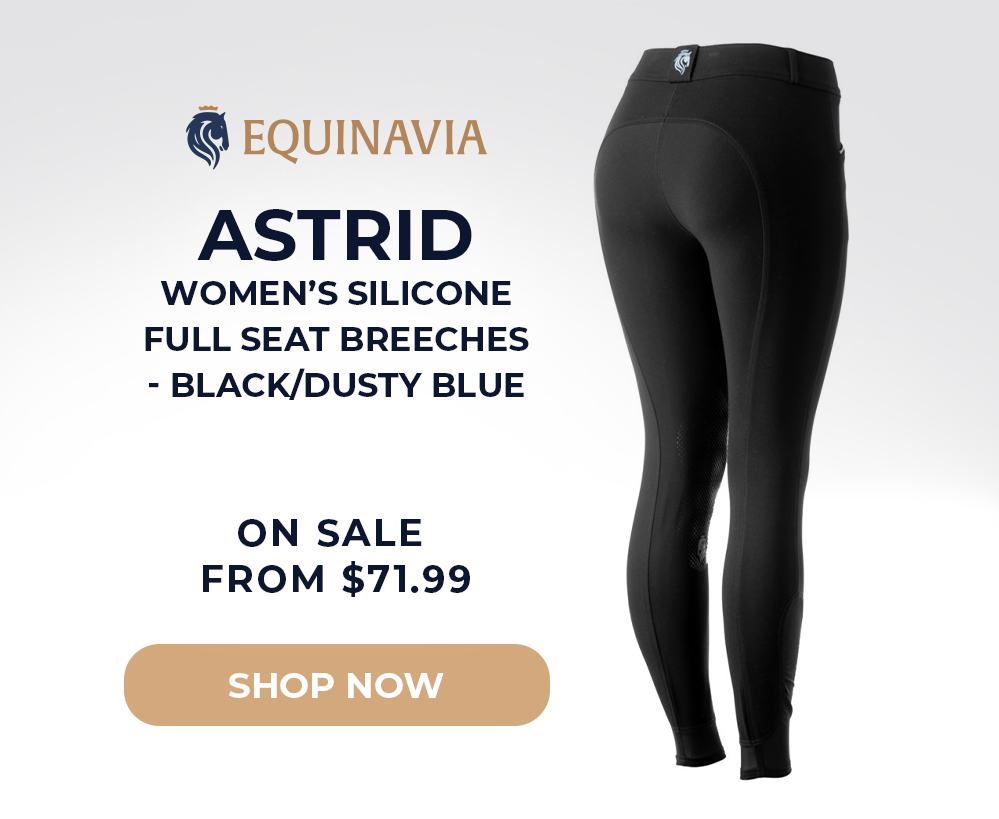 Equinavia Astrid Women's Silicone Full Seat Breeches - Black/Dusty Blue