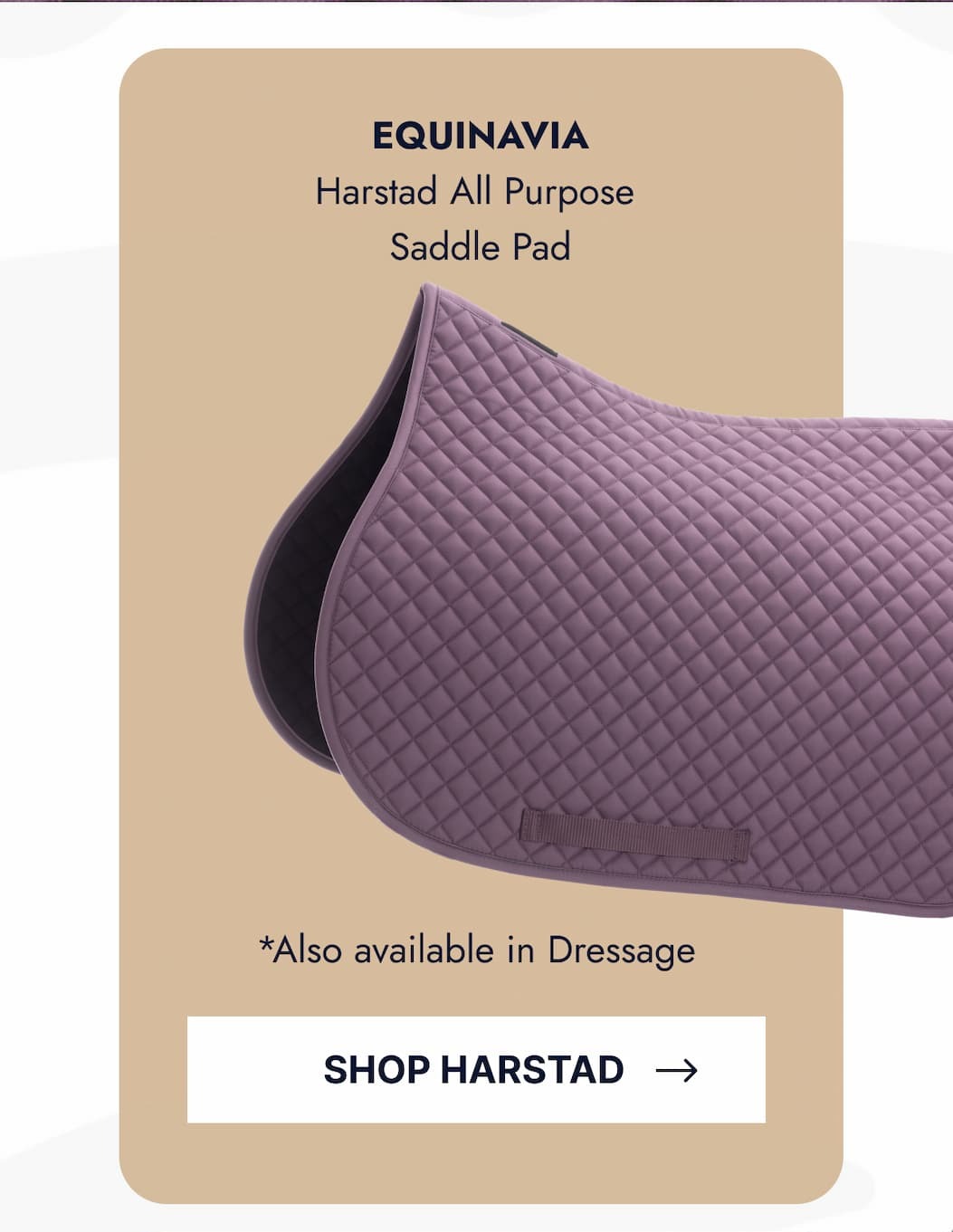 Equinavia Harstad All Purpose Saddle Pad. *Also available in Dressage. Shop Harstad.
