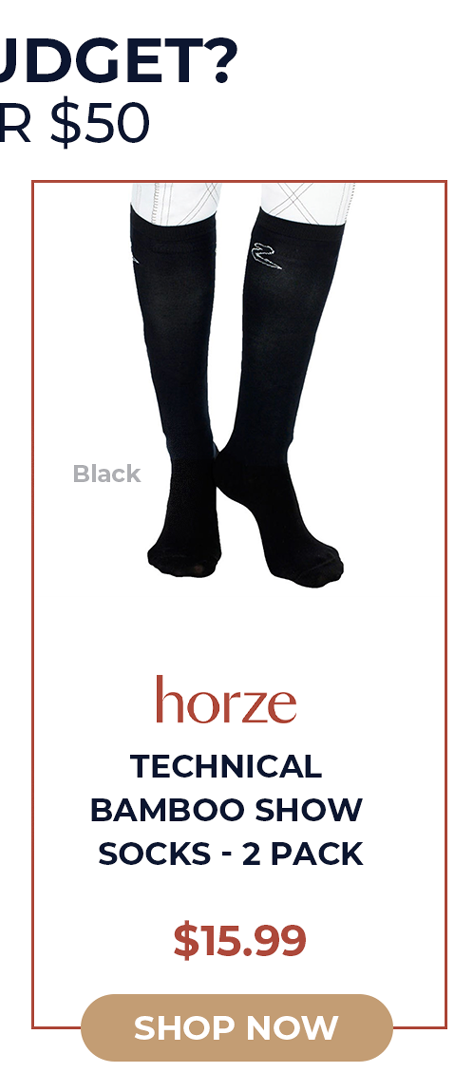 Horze Technical Bamboo Show Socks - 2 pack - Black