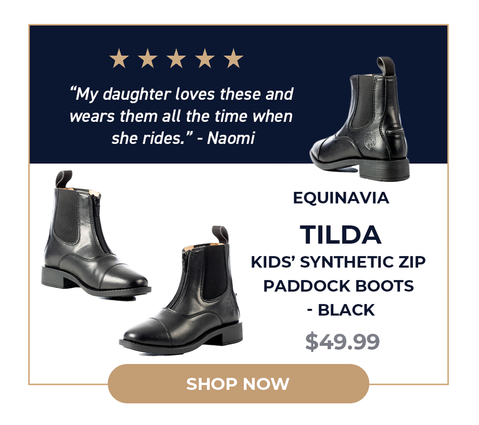 Equinavia Tilda Kids' Synthetic Zip Paddock Boots - Black