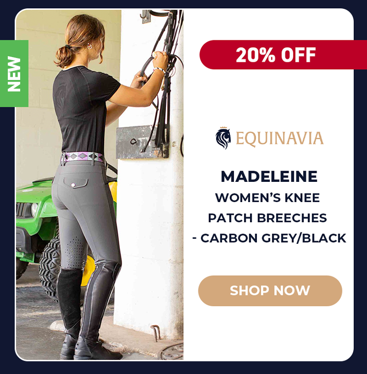 Equinavia Madeleine Women's Knee Patch Breeches - Carbon Grey/Black