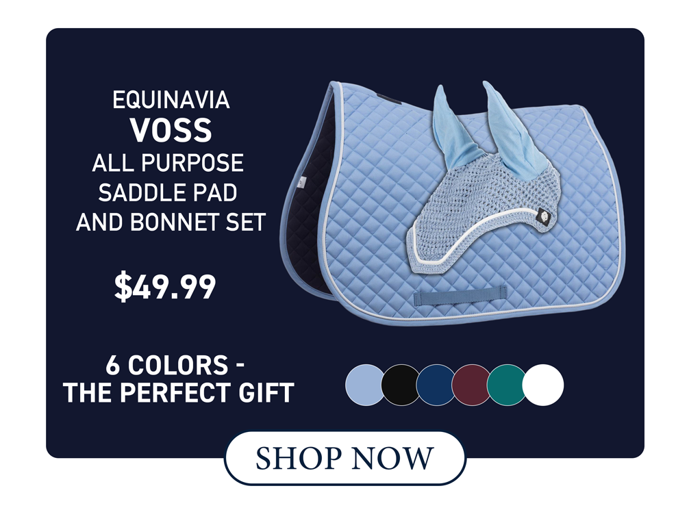 Equinavia Voss All Purpose Saddle Pad and Bonnet Set - Forever Blue