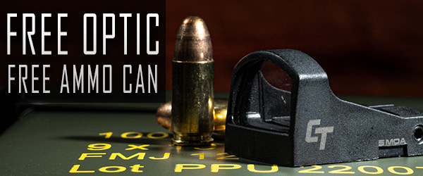 Crimson Trace CT-1500 Optic - PPU - 9mm - 124 Grain - FMJ - 700 Rounds - FREE Ammo Can