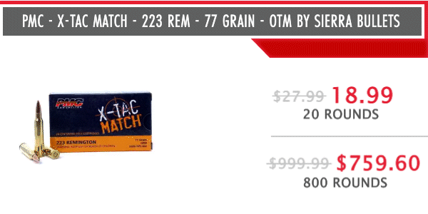 PMC - X-TAC Match - 223 Rem - 77 Grain - OTM by Sierra Bullets