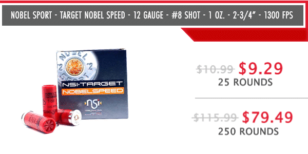 Nobel Sport - Target Nobel Speed - 12 Gauge - #8 Shot - 1 oz. - 2-3/4" - 1300 FPS