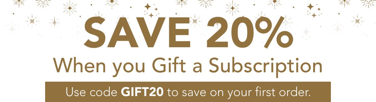Save 20% on the first shipment when you gift an EveryLife diaper Subscription. Use code GIFT20