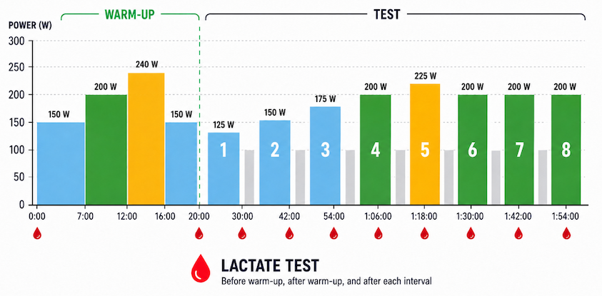 Graphic representation of the step test.