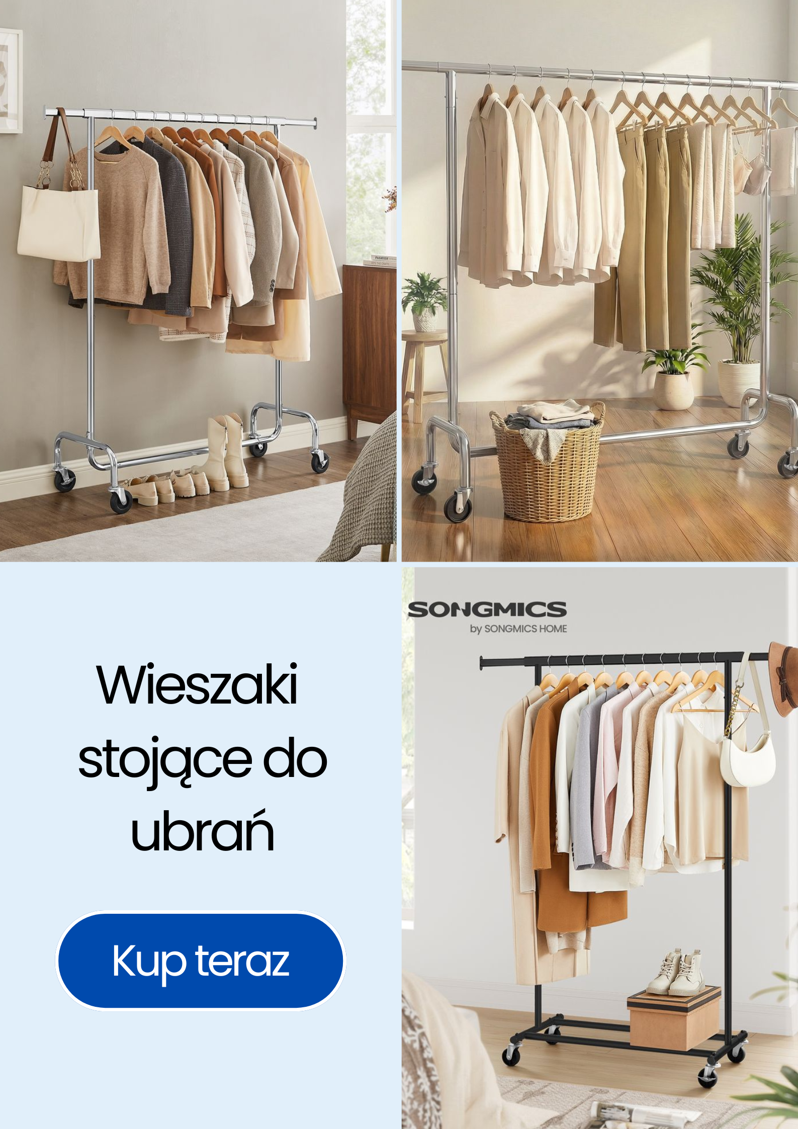 Wieszaki stojące do ubrań