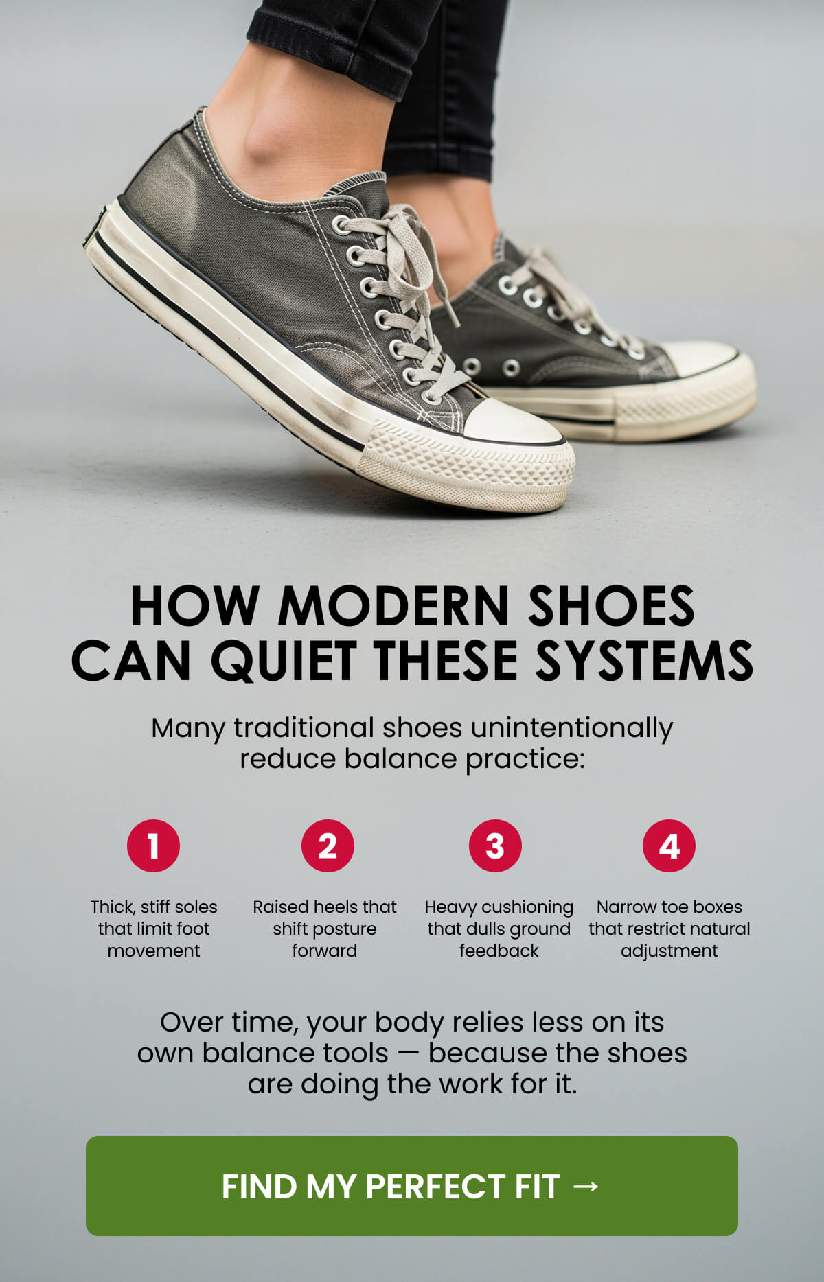 HOW MODERN SHOES CAN QUIET THESE SYSTEMS