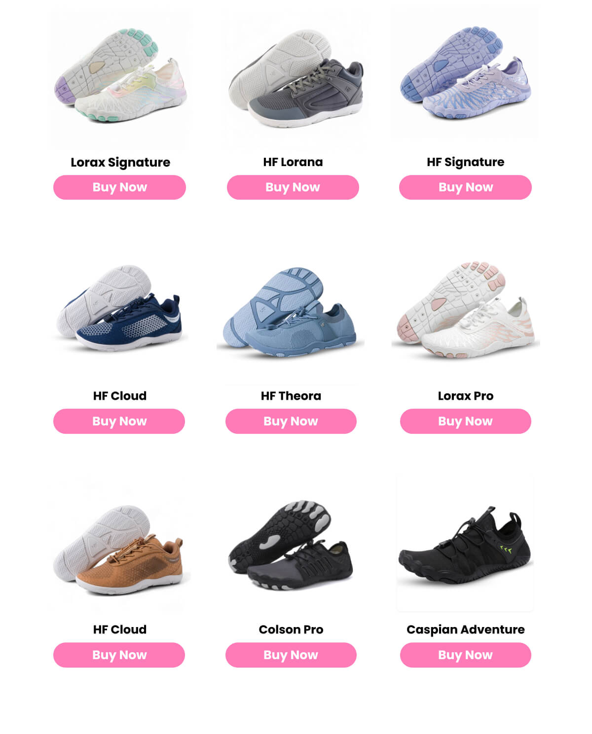 Lorax Signature, HF Lorana, HF Signature, HF Theora,  HF Cloud, HF Colson Pro, and Caspian Adventure