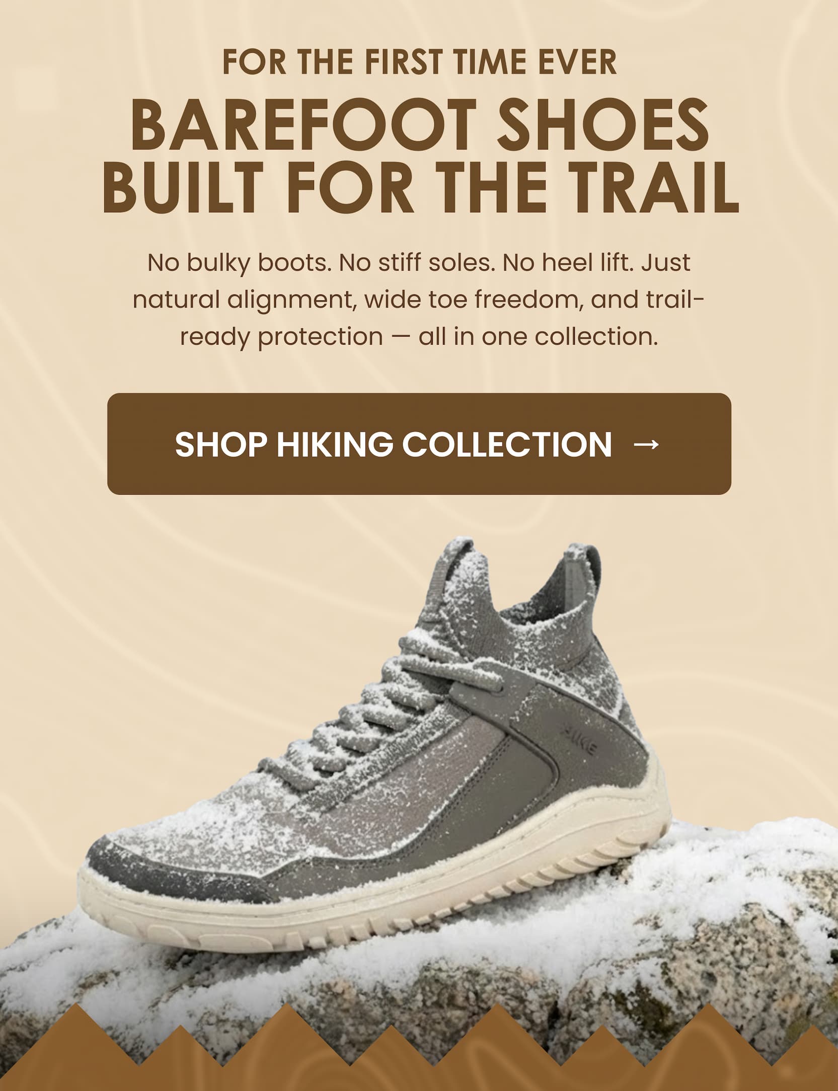 FOR THE FIRST TIME EVER BAREFOOT SHOES BUILT FOR THE TRAIL