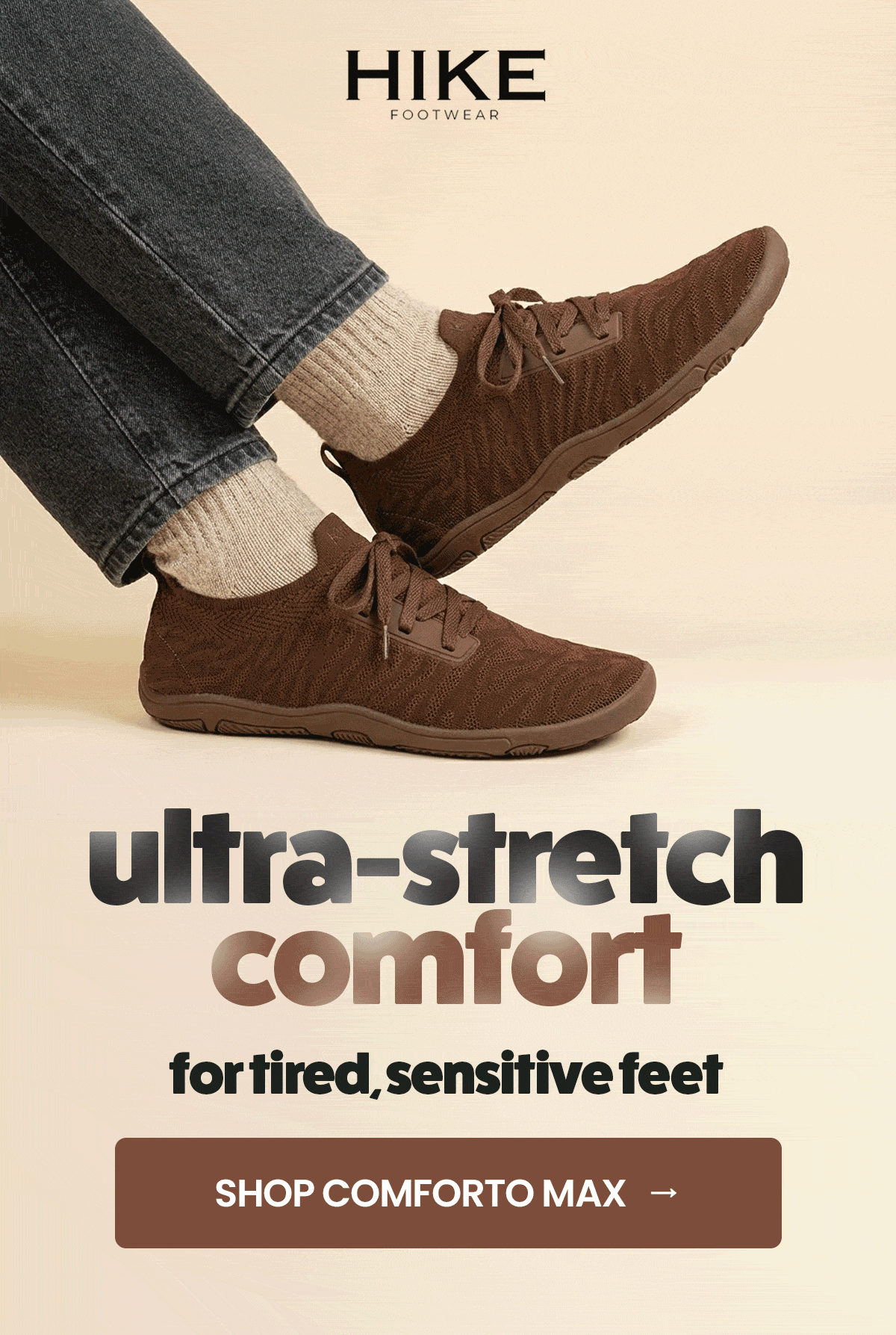 ultra-stretch comfort for tired, sensitive feet