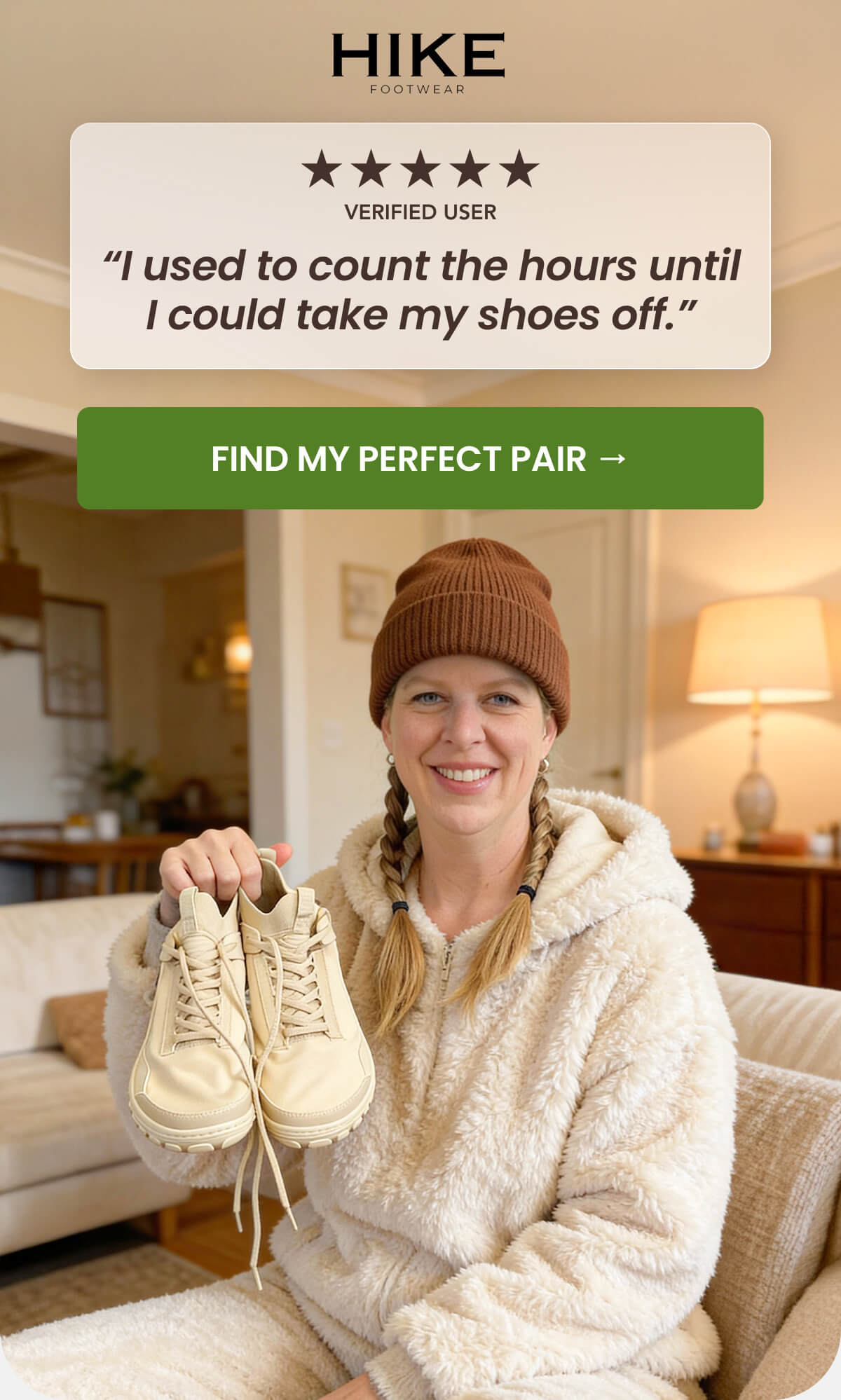 “I used to count the hours until I could take my shoes off.”