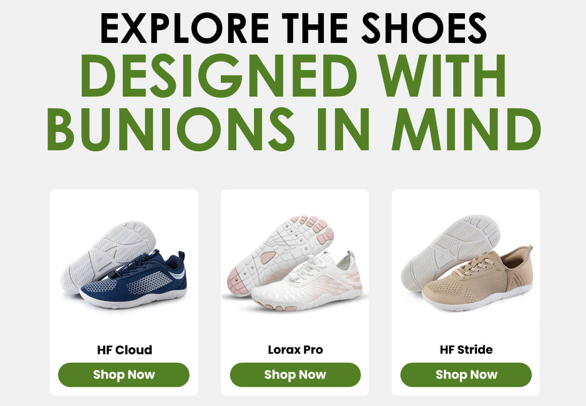 Explore the shoes designed with bunions in mind