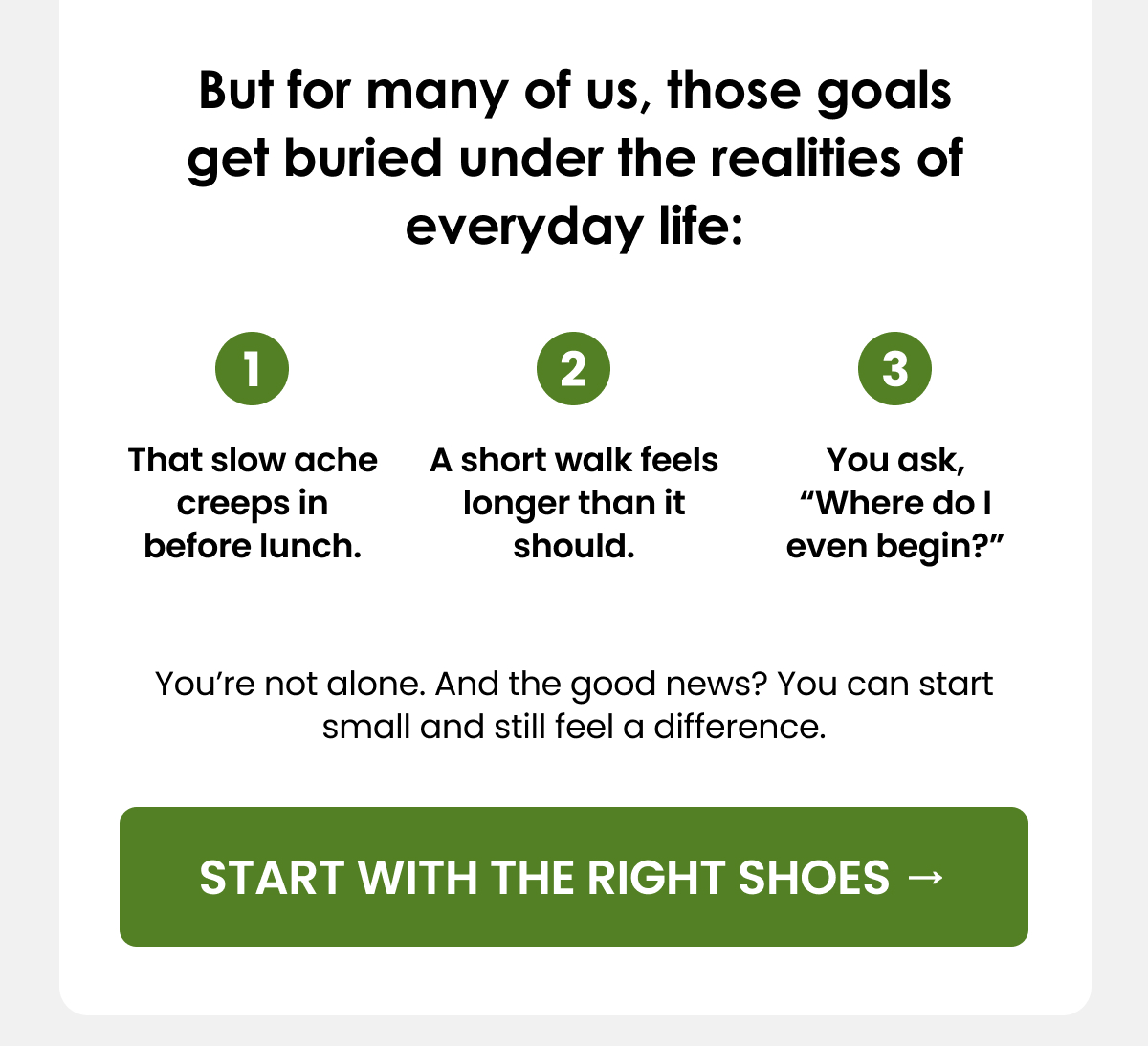 But for many of us, those goals get buried under the realities of everyday life: