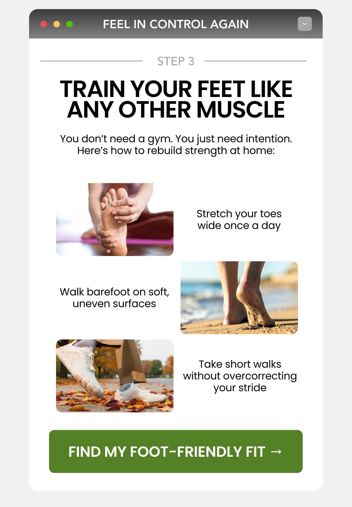 Train your feet like any other muscle