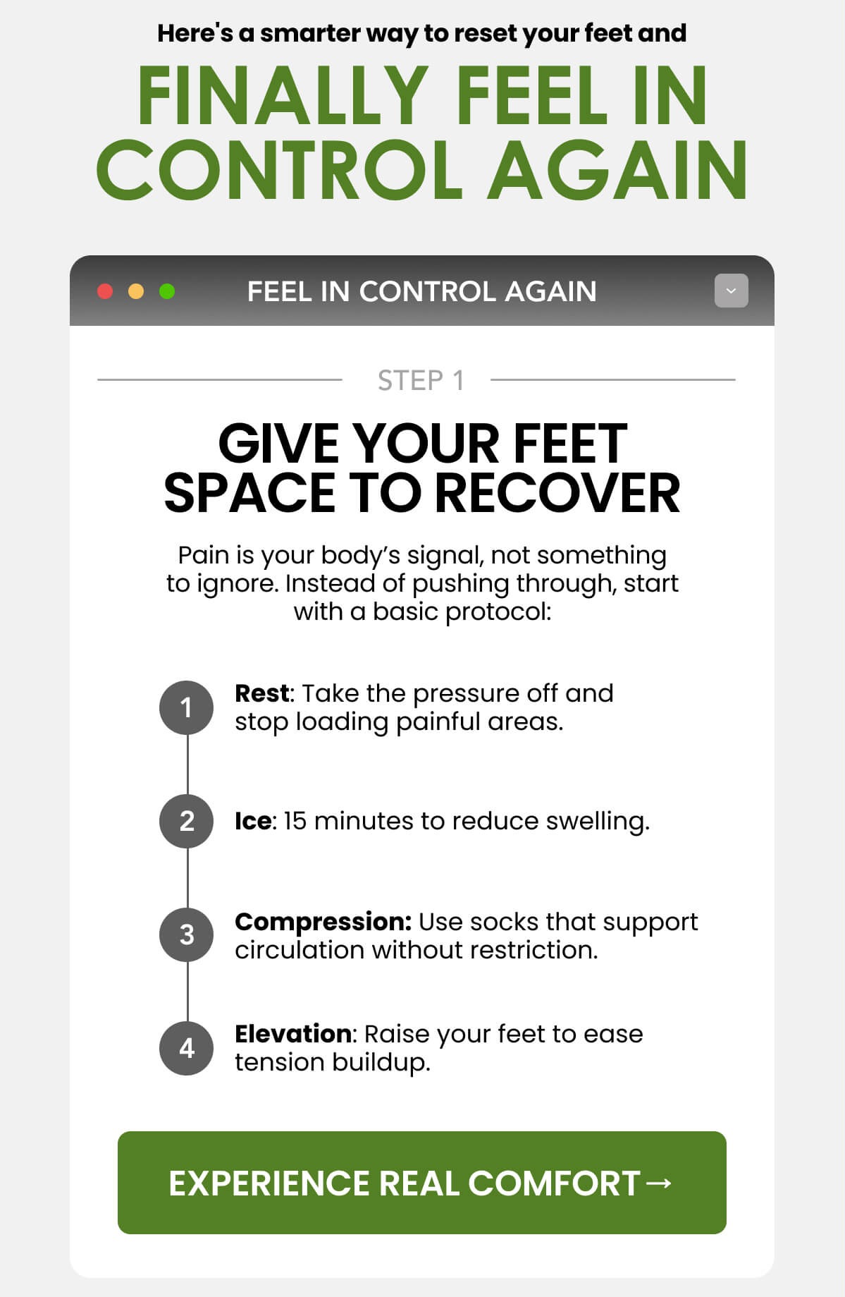 Give your feet space to recover