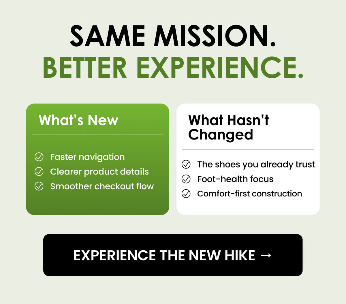 SAME MISSION. BETTER EXPERIENCE.