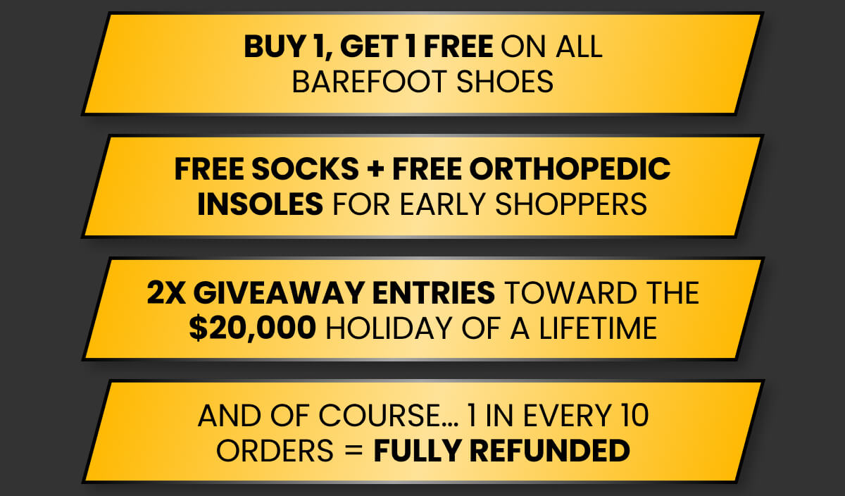 Buy 1, Get 1 FREE on all barefoot shoes