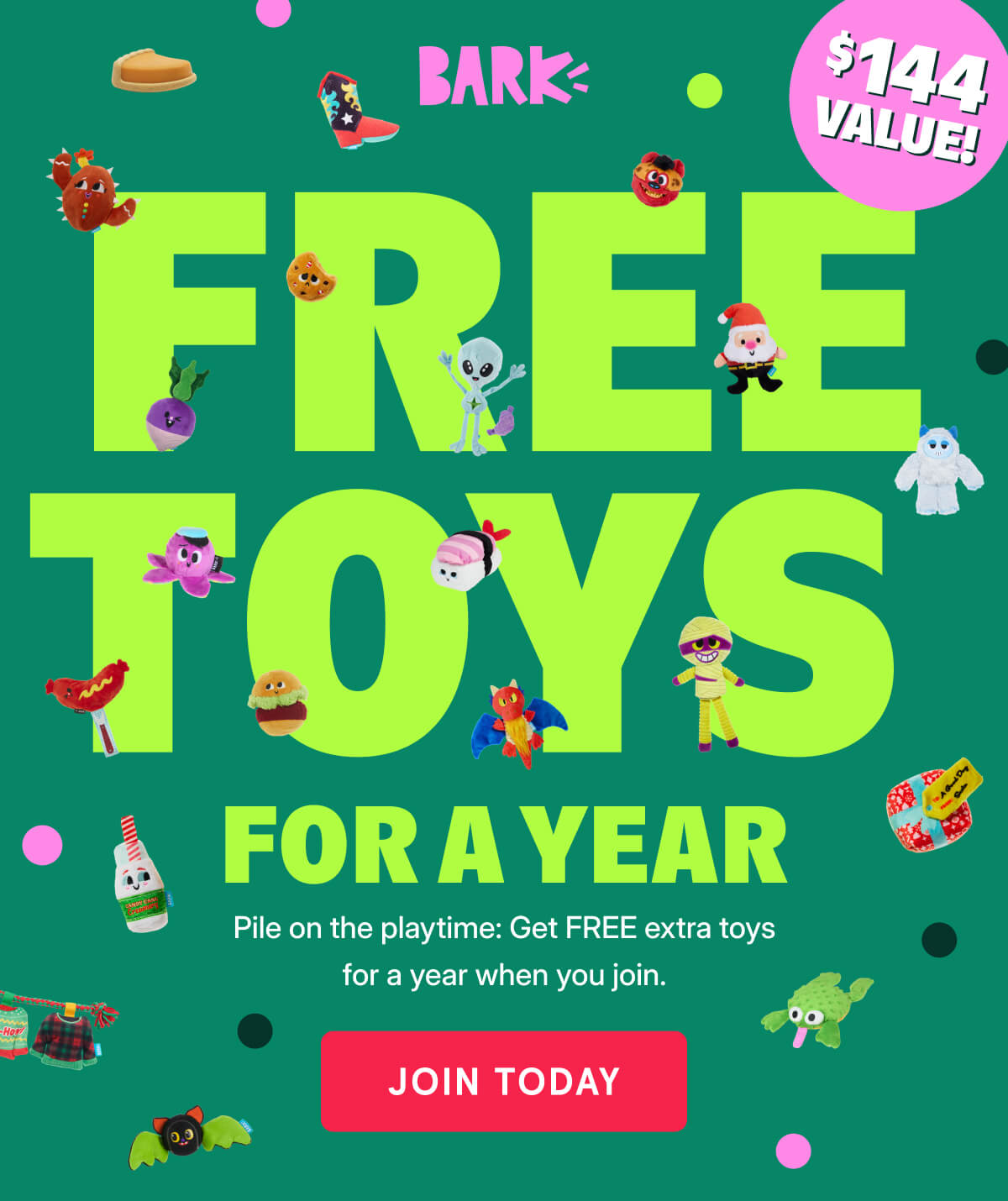 FREE TOYS FOR A YEAR