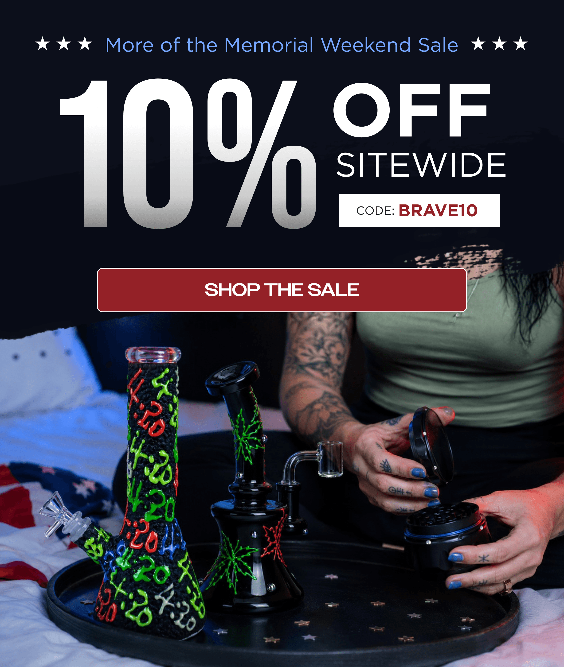 10% off bongs, bubblers, accessories and more  - Turn On Images!