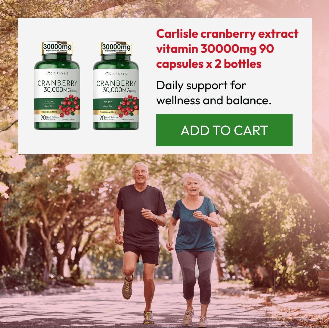 Carlisle cranberry extract vitamin 30000mg 90 capsules x 2 bottles