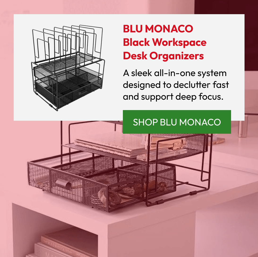 BLU MONACO Black Workspace Desk organizers