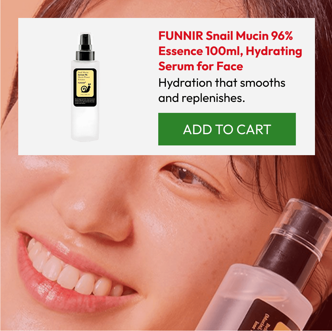 FUNNIR Snail Mucin 96% Essence 100ml, Hydrating Serum for Face
