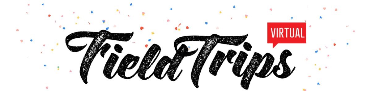 FieldTrips logo surrounded by confetti hearts
