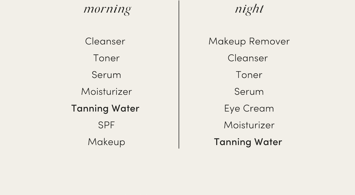 Our guide to adding Tanning Water to your skincare routine Saltyface