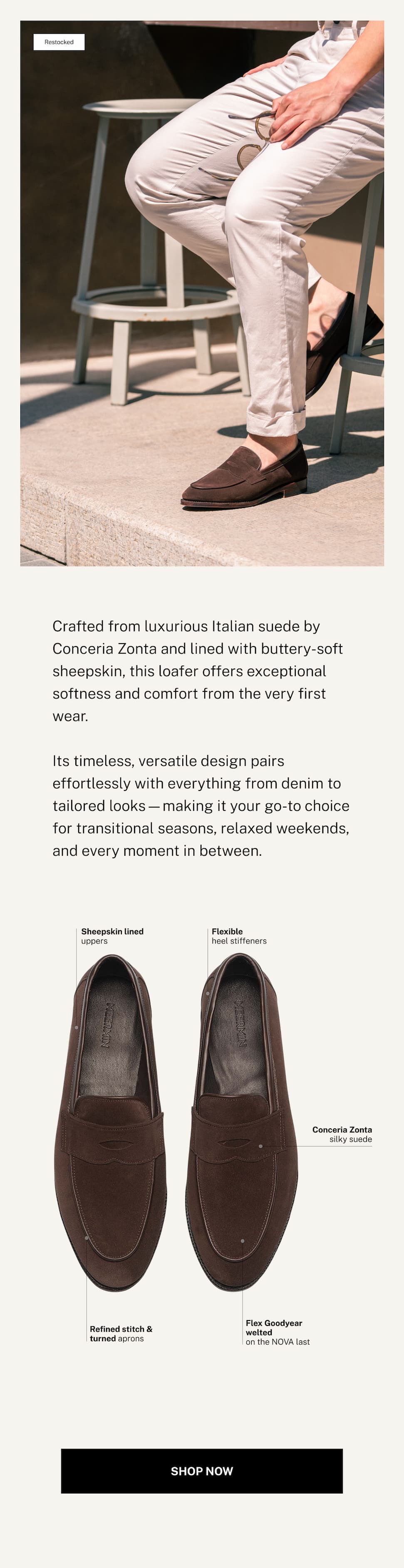 Brown Suede Penny Loafers